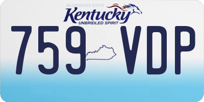KY license plate 759VDP