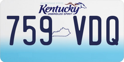 KY license plate 759VDQ