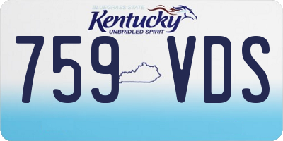 KY license plate 759VDS