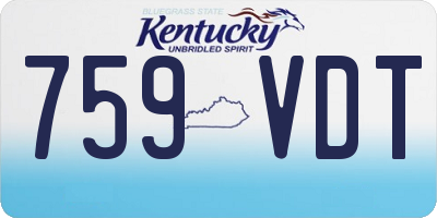 KY license plate 759VDT