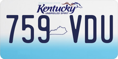 KY license plate 759VDU