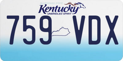 KY license plate 759VDX