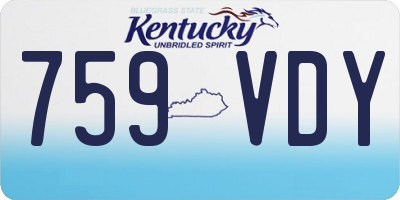KY license plate 759VDY