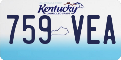 KY license plate 759VEA