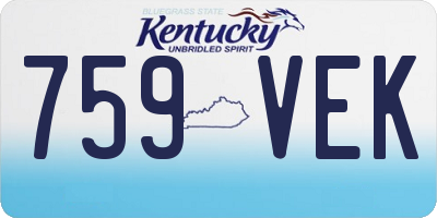 KY license plate 759VEK