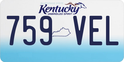 KY license plate 759VEL
