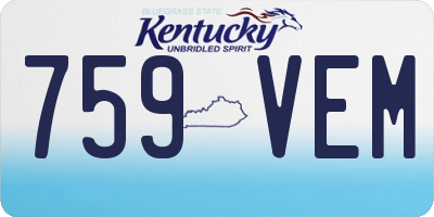 KY license plate 759VEM