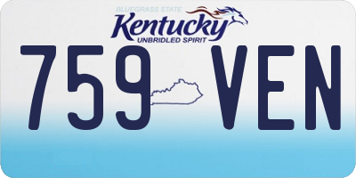 KY license plate 759VEN