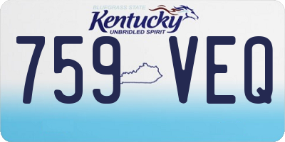 KY license plate 759VEQ
