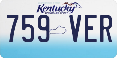 KY license plate 759VER