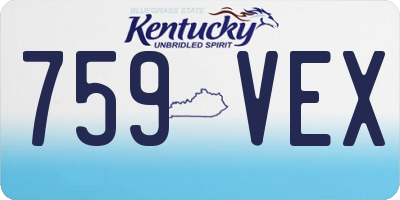 KY license plate 759VEX