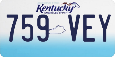 KY license plate 759VEY