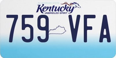 KY license plate 759VFA