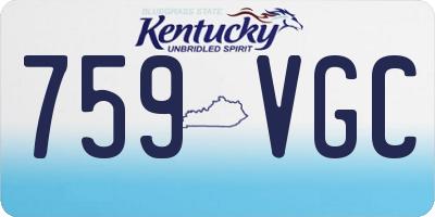 KY license plate 759VGC