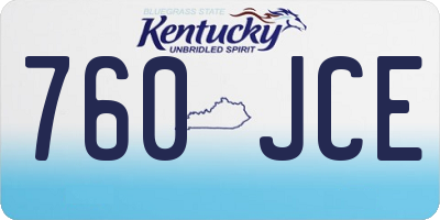 KY license plate 760JCE