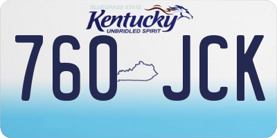 KY license plate 760JCK