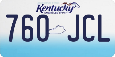 KY license plate 760JCL