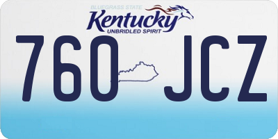 KY license plate 760JCZ