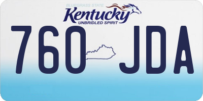 KY license plate 760JDA