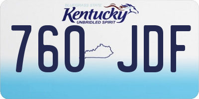 KY license plate 760JDF