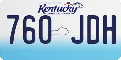 KY license plate 760JDH