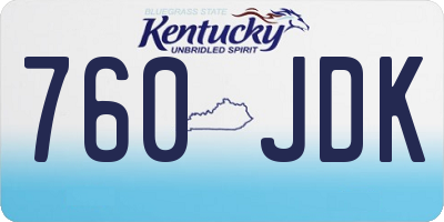 KY license plate 760JDK