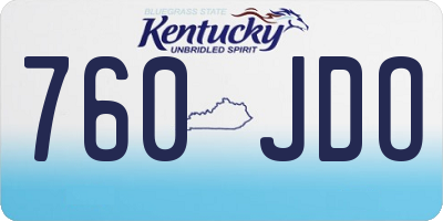 KY license plate 760JDO