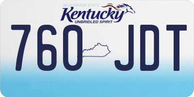 KY license plate 760JDT