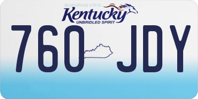 KY license plate 760JDY