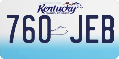 KY license plate 760JEB
