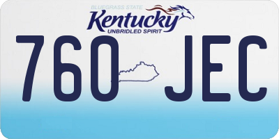 KY license plate 760JEC