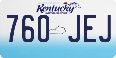 KY license plate 760JEJ