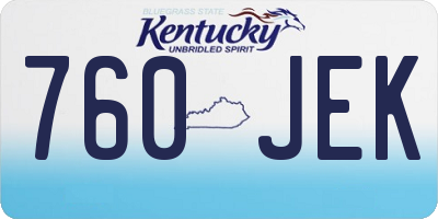 KY license plate 760JEK