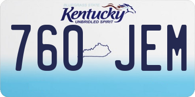 KY license plate 760JEM