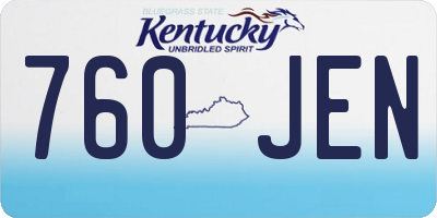 KY license plate 760JEN
