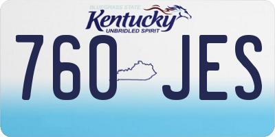 KY license plate 760JES