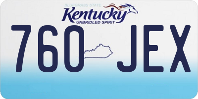 KY license plate 760JEX