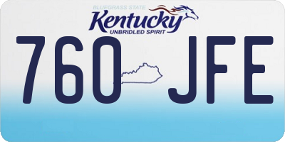 KY license plate 760JFE