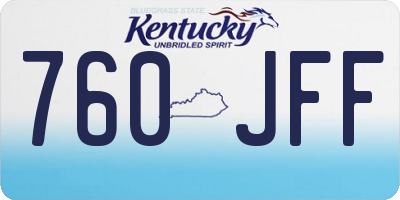 KY license plate 760JFF