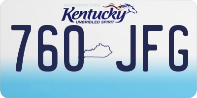 KY license plate 760JFG