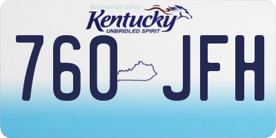 KY license plate 760JFH