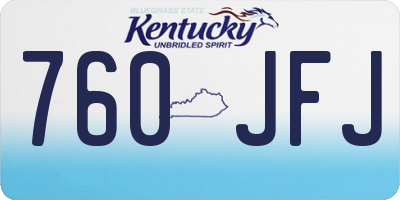KY license plate 760JFJ