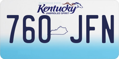 KY license plate 760JFN