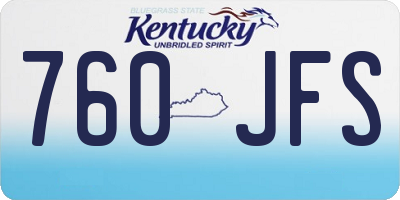 KY license plate 760JFS