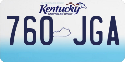 KY license plate 760JGA