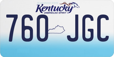 KY license plate 760JGC
