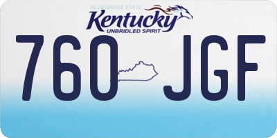 KY license plate 760JGF