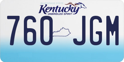 KY license plate 760JGM