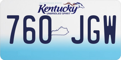 KY license plate 760JGW