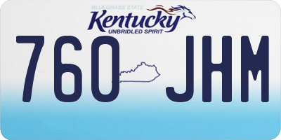 KY license plate 760JHM